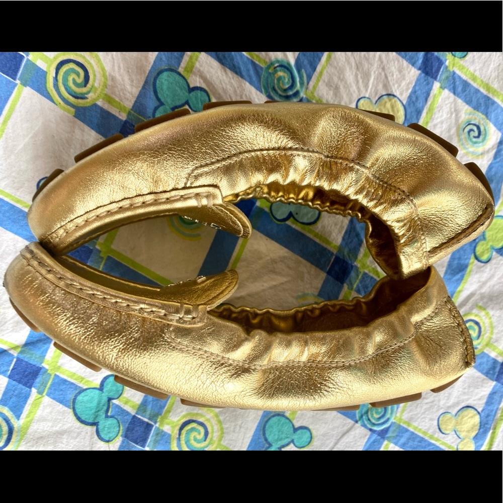 100% Auth PRADA Calzature Donna Nappa Flats Loafers | Platino Gold | 38 (7/7.5) - Picture 11 of 16